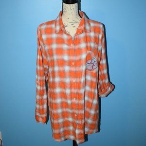 Concept Sport Clemson Hi Lo Flannel Shirt L
